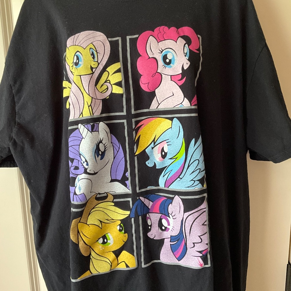 My Little Pony Adult Black T-Shirt size 2XL - Picture 2 of 7